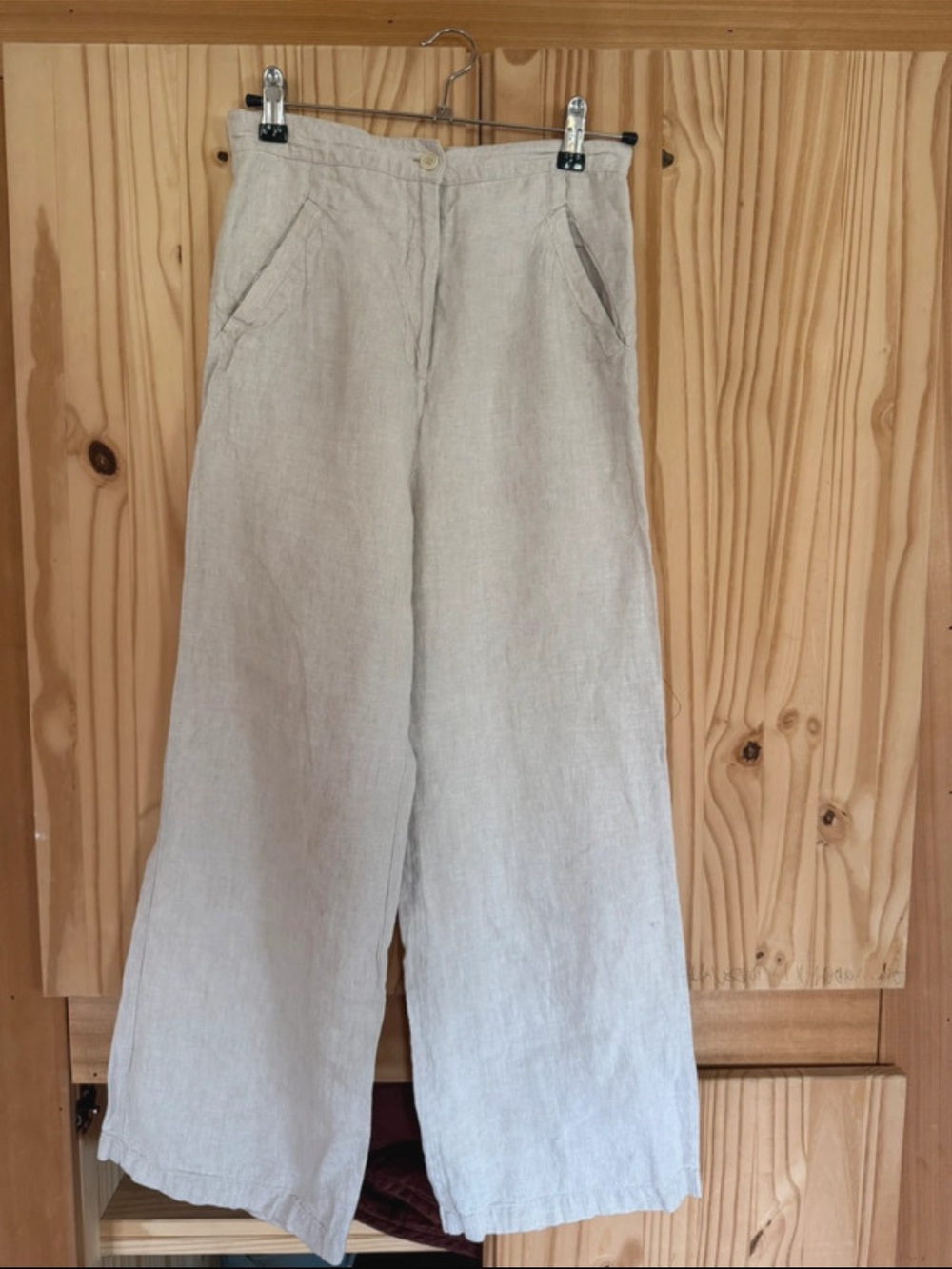 Reformation Natural Wide-Leg Linen Chinos Size 2